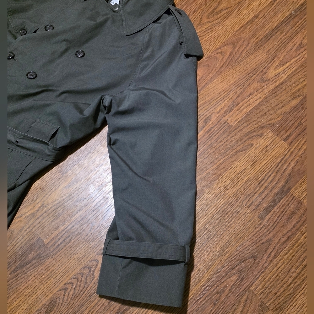 Moores Men’s Gray Double-Breasted Belted Trench Coat Rain Size 46 Regular A75 - Picture 6 of 14
